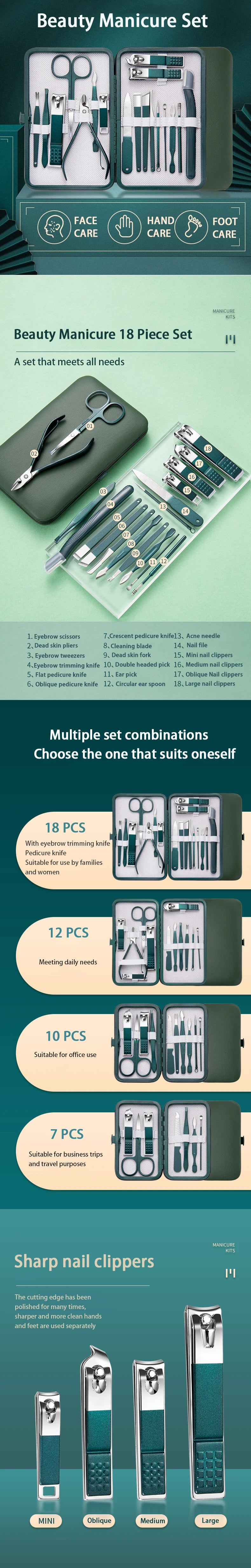 Kit de Manucure & Pédicure Professionnel