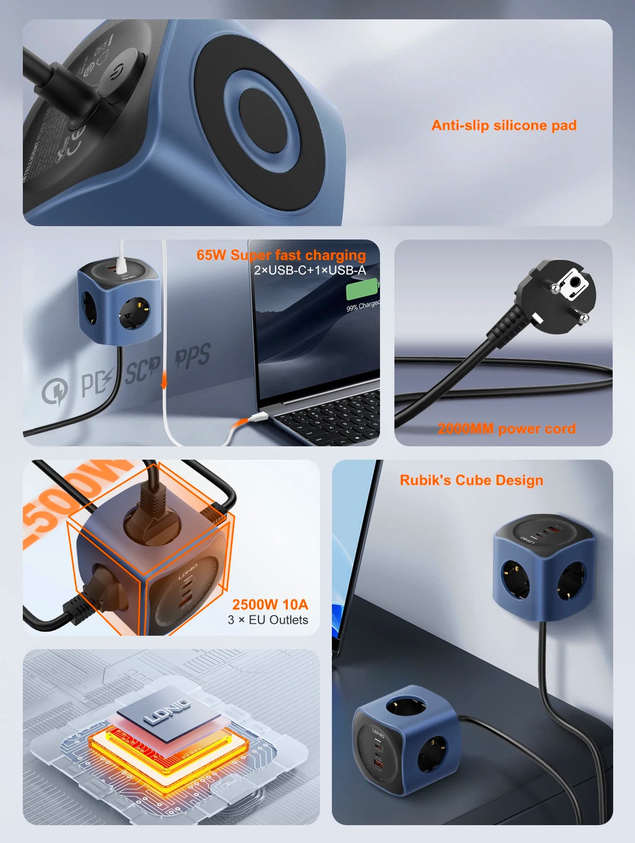 ⚡ Station de Charge Multifonction LDNIO Cube 65W