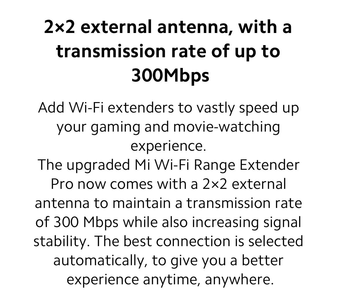 📶 Xiaomi Pro WiFi Extender 300 Mbps – Amplificateur de Signal Sans Fil à Double Antenne