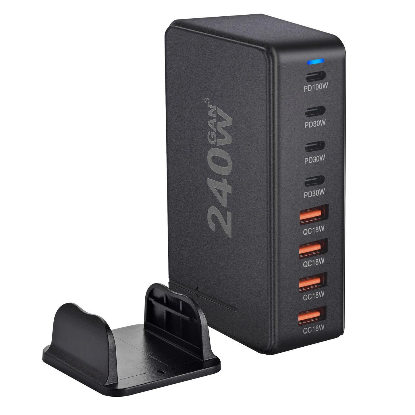 ⚡ Chargeur de Bureau GaN 240W – 8 Ports USB-C & USB-A, Charge Rapide PD 3.0