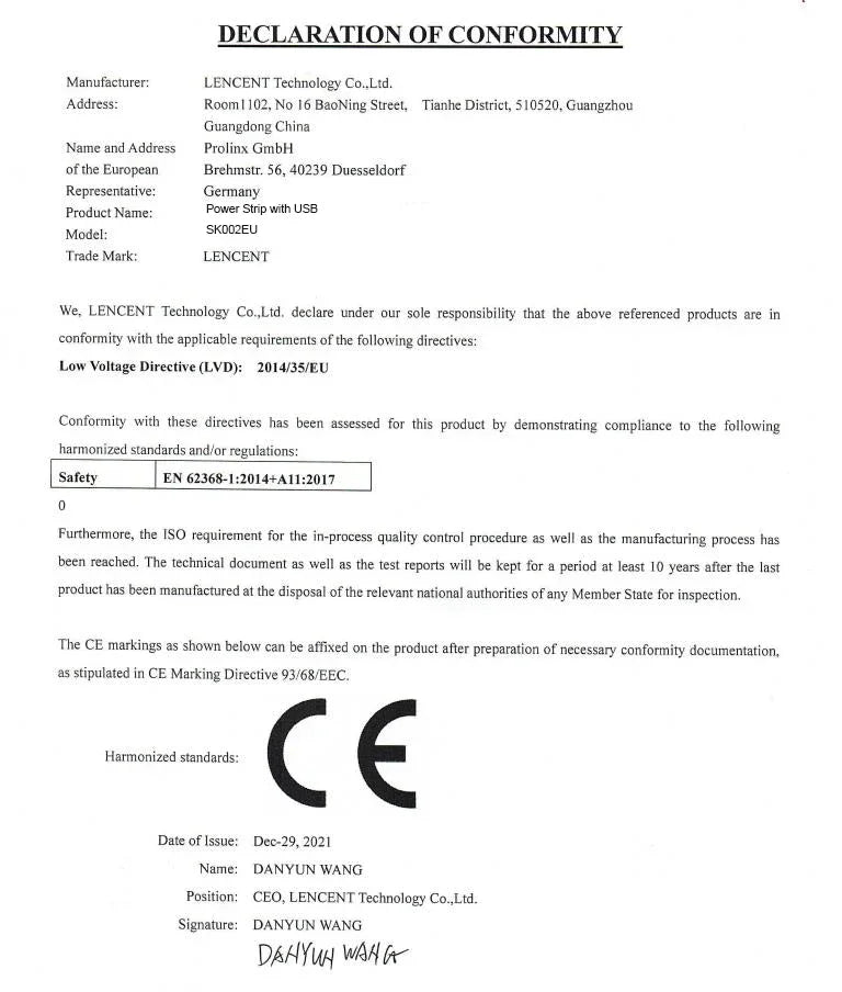 🔌 Multiprise LENCENT 4 Prises + 3 USB + 1 Type-C