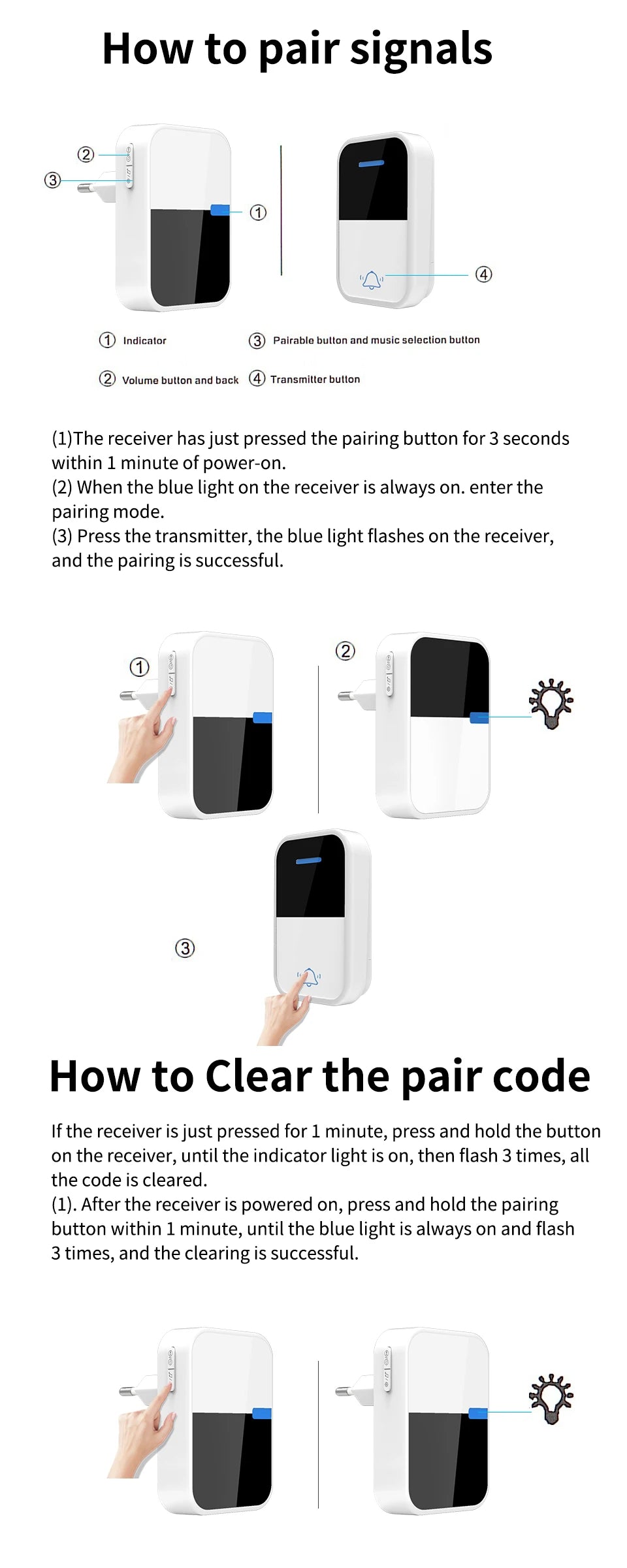 🔔 Sonnette Sans Fil Extérieure Auto-Alimentée