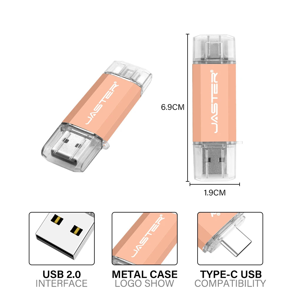 Clé USB JASTER Type-C OTG – Double Interface USB 2.0 & Type-C