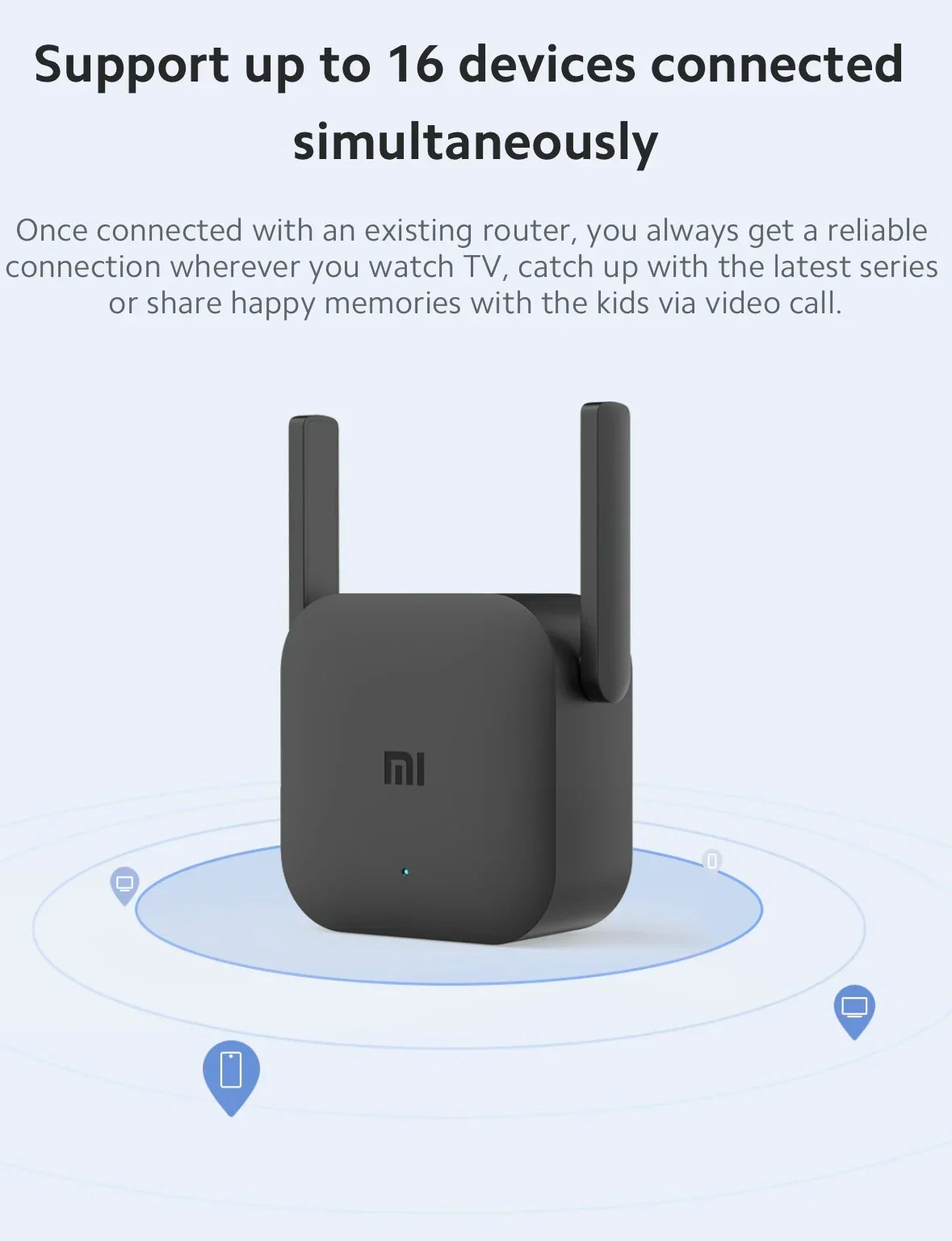 📶 Xiaomi Pro WiFi Extender 300 Mbps – Amplificateur de Signal Sans Fil à Double Antenne