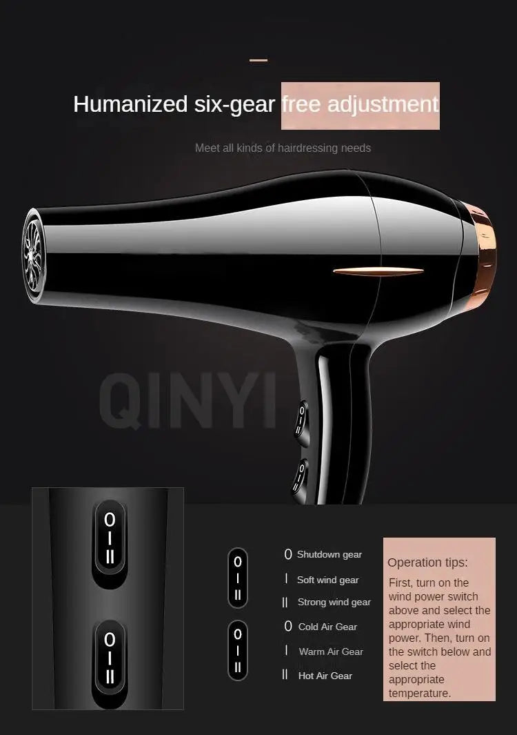 Sèche-Cheveux Ionique Professionnel – Séchage Rapide, Silencieux & Soin des Cheveux