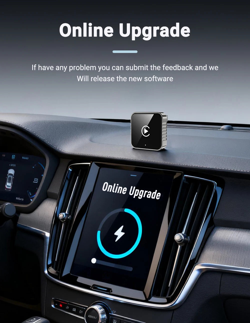Adaptateur CarPlay & Android Auto Sans Fil – 2 en 1, Compact & Facile à Utiliser