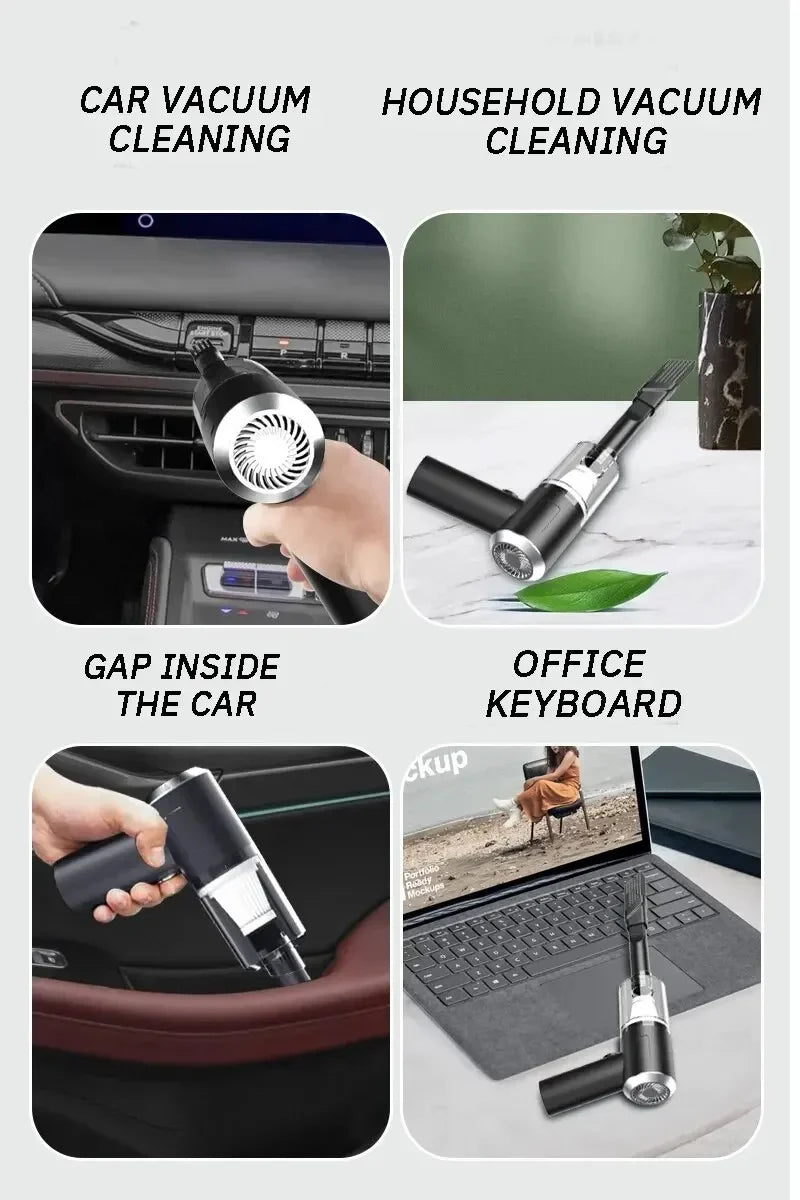 Aspirateur de Voiture Sans Fil 120W – Puissant & Portable