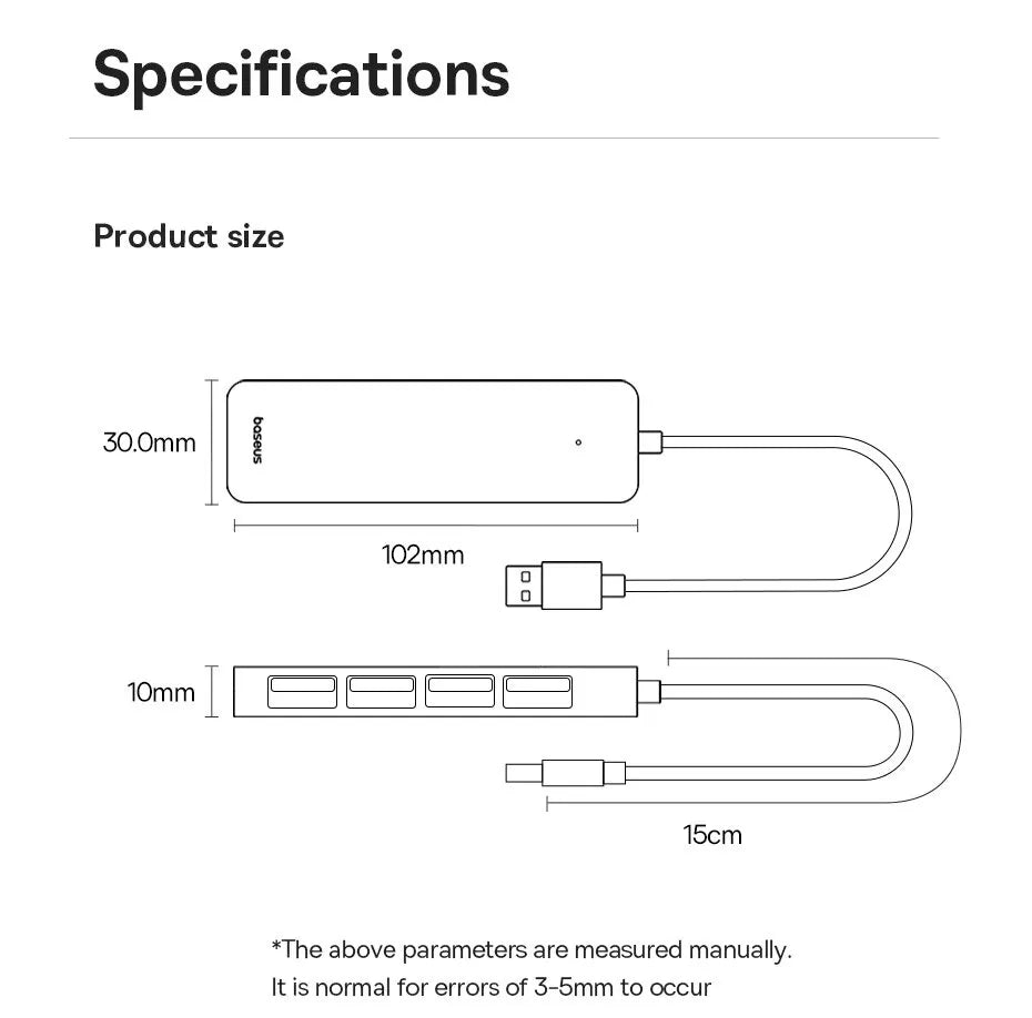 Hub USB 3.0 Baseus – 4 Ports Ultra-Rapides